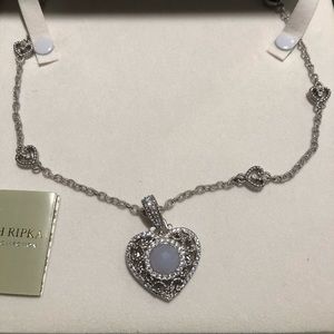 💎❤️🌟Judith Ripka Agate Heart Pendant & Chain